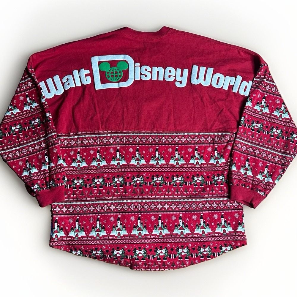 Disney Spirit Jersey Mens Small Christmas Mickey Minnie Mouse Castle Disneyland
